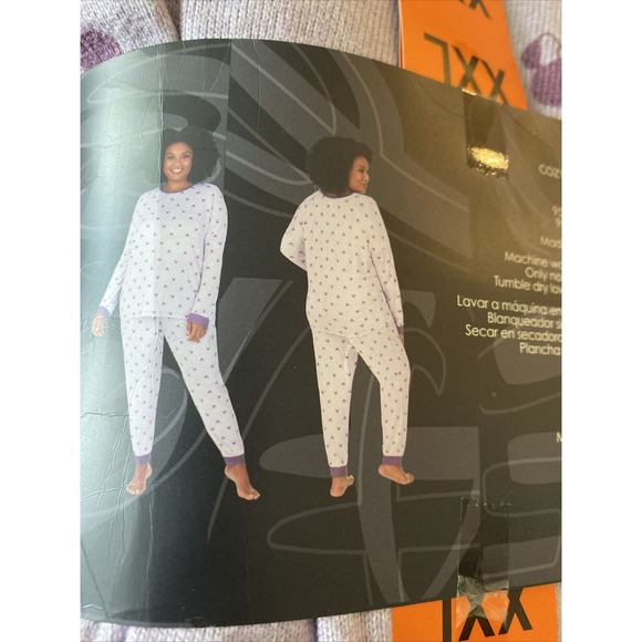 NEW Disney Pajamas Womens XXLarge Purple Minnie Mouse 2 Piece Cozy‎ Top Pants - Picture 5 of 8